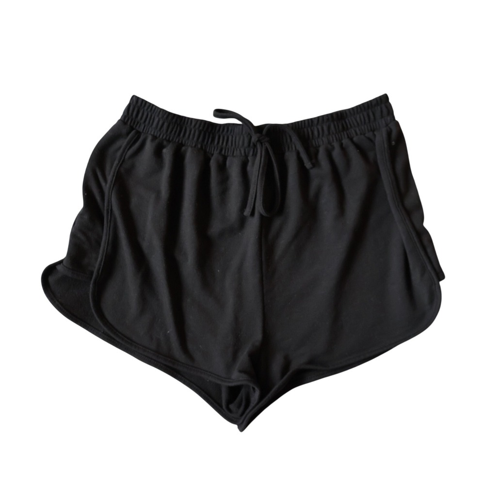 SHEIN Womens Black Dolphin Lounge Shorts Elastic Drawstring Waist Size Large